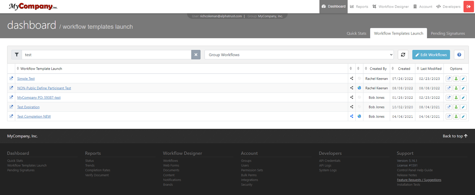 Workflow List